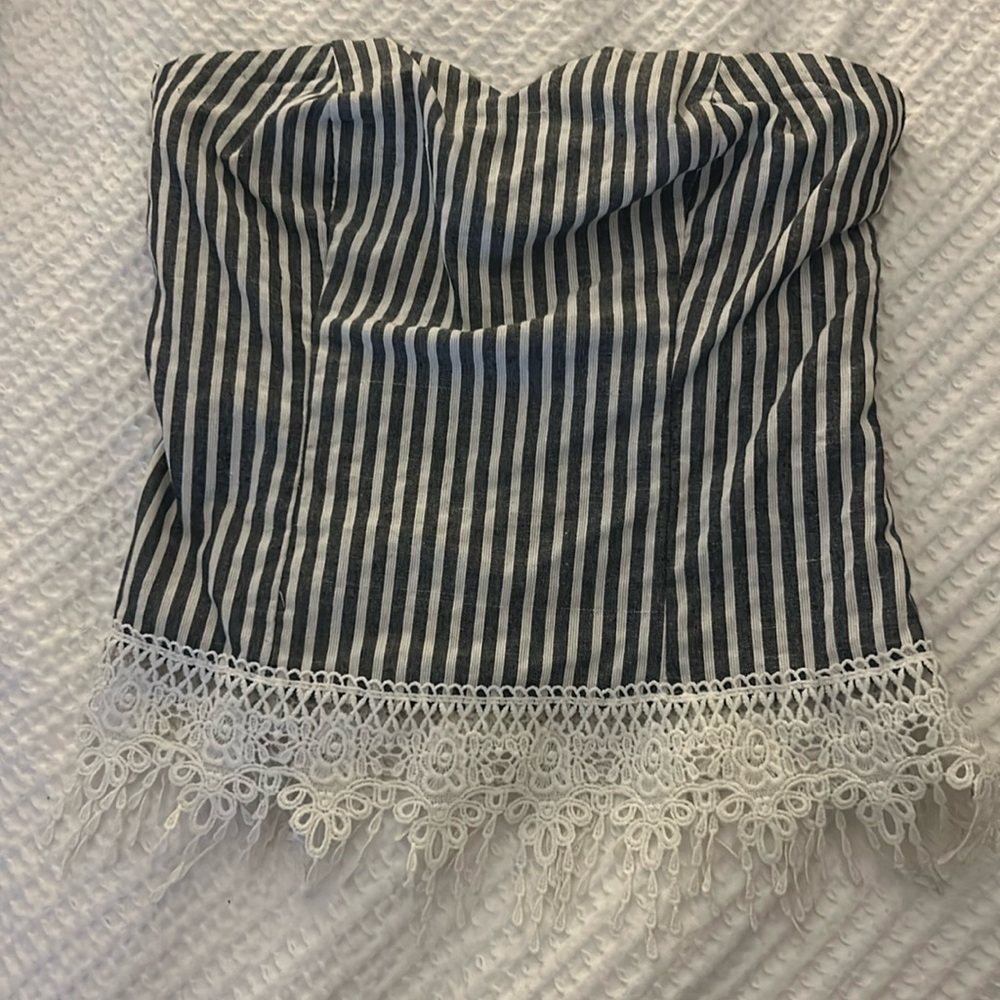 Blue and white stripe top